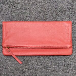 Banana Republic Orange Leather Fold-Over Clutch